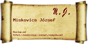 Miskovics József névjegykártya