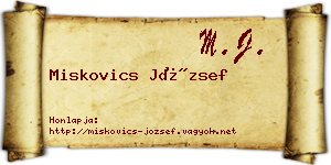Miskovics József névjegykártya