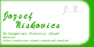 jozsef miskovics business card