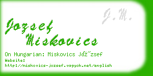 jozsef miskovics business card